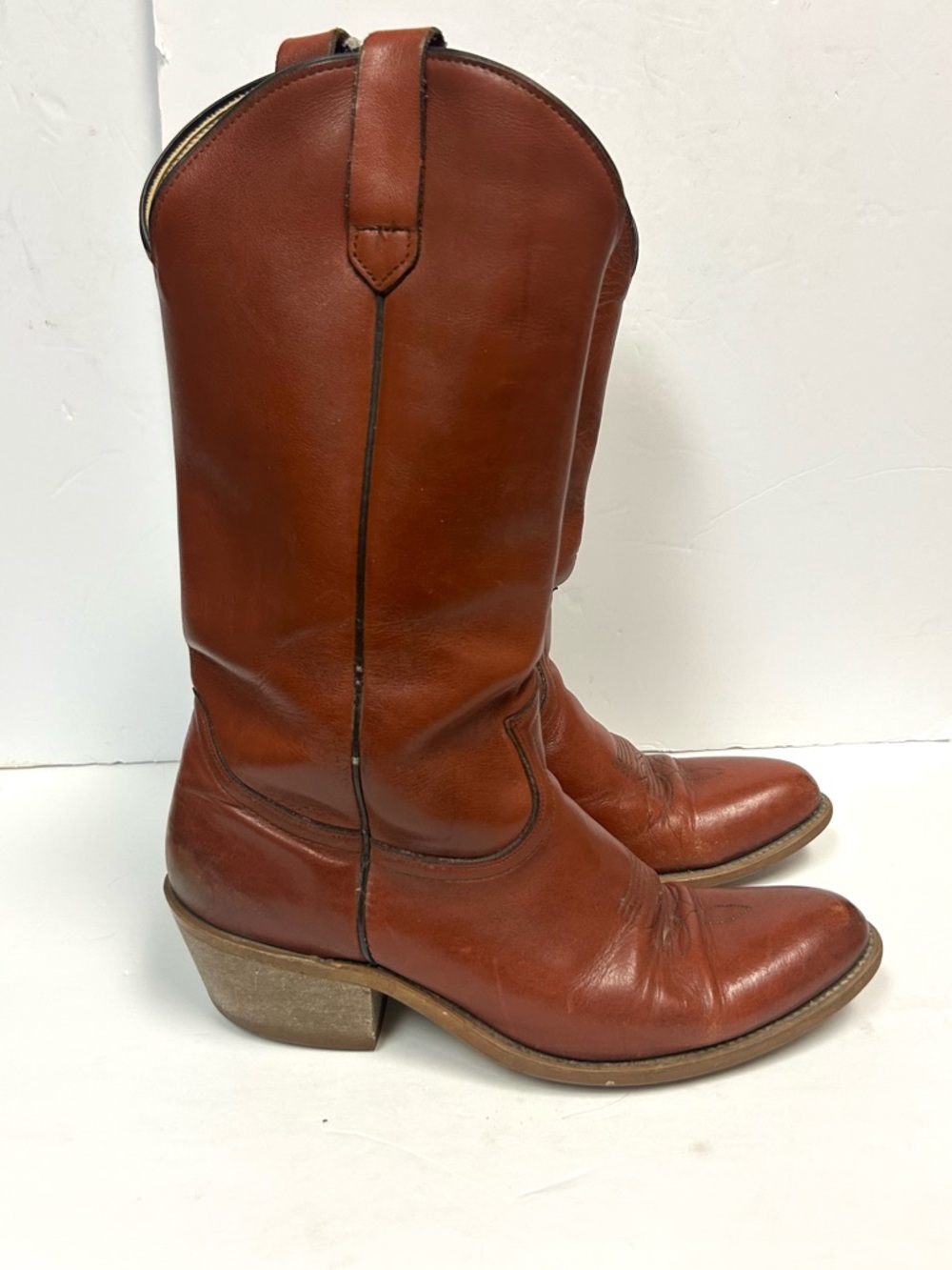 Vintage Frye Boots Women 10.5 Red Pointed Toe 80s Festival USA Western Cowboy - Picture 3 of 16